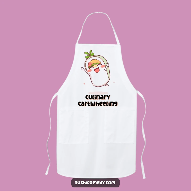 Funny Maki Roll Cartwheel Apron - Chef's Cute Sushi Companion Gift