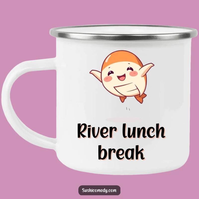 Funny Salmon Nigiri Camping Mug: Adventure Fuelled by Sushi, Ideal Gift!