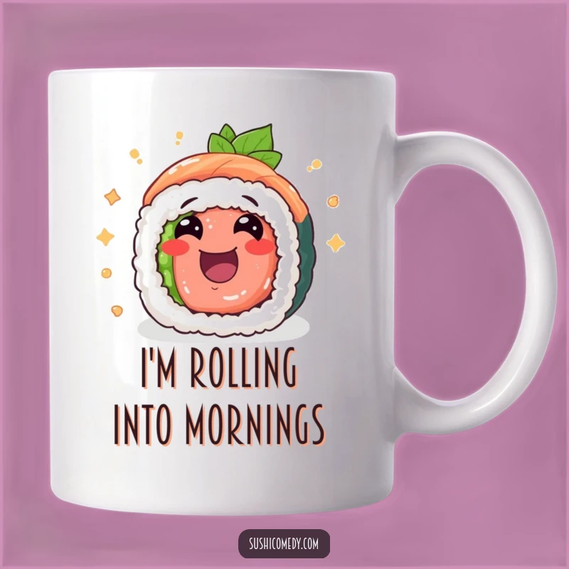 Funny Tuna Maki Rolling Mug: A Cheerful Sushi Friend for Your Coffee