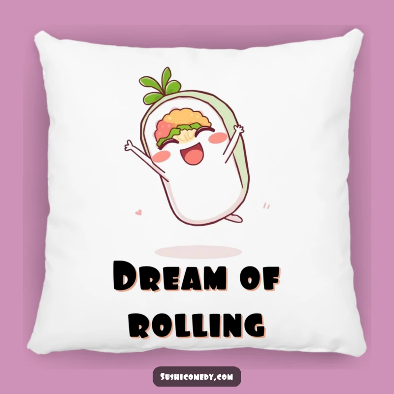 Soft Funny Maki Roll Cartwheel Pillow - Cozy & Cute Sushi Comfort Gift