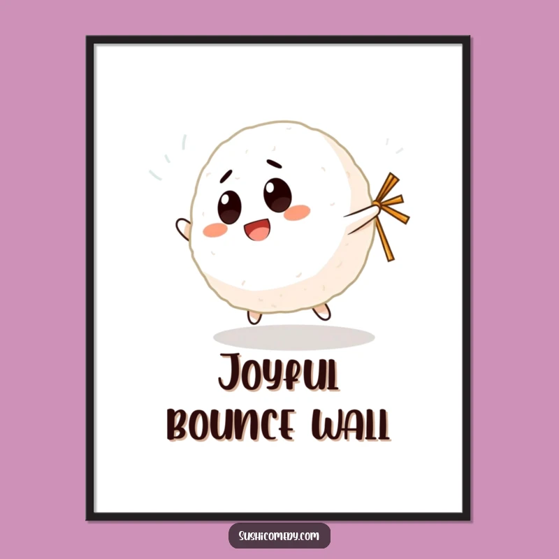 Funny Giggling Rice Ball Digital Art: Instant Joyful Decor, Perfect Funny Gift