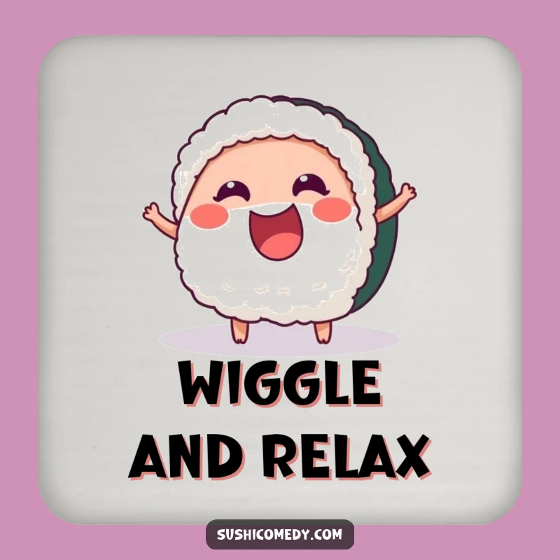 Funny Cheerful Tuna Sushi Coaster: Protect Surfaces with Wiggles, Great Funny Gift