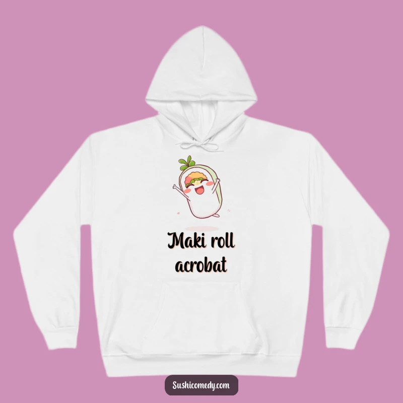 Cozy Funny Maki Roll Cartwheel Hoodie - Warm & Cute Sushi Apparel Gift