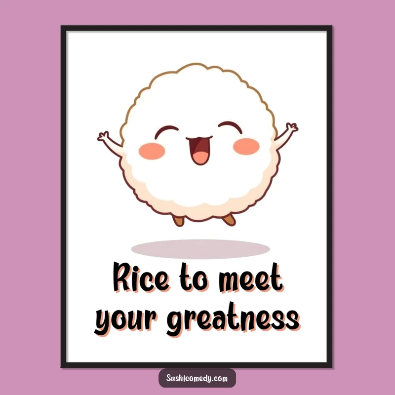 Free Printable Wall Art: Giggling Rice Ball - Whimsical Downloadable Decor for a Happy Home