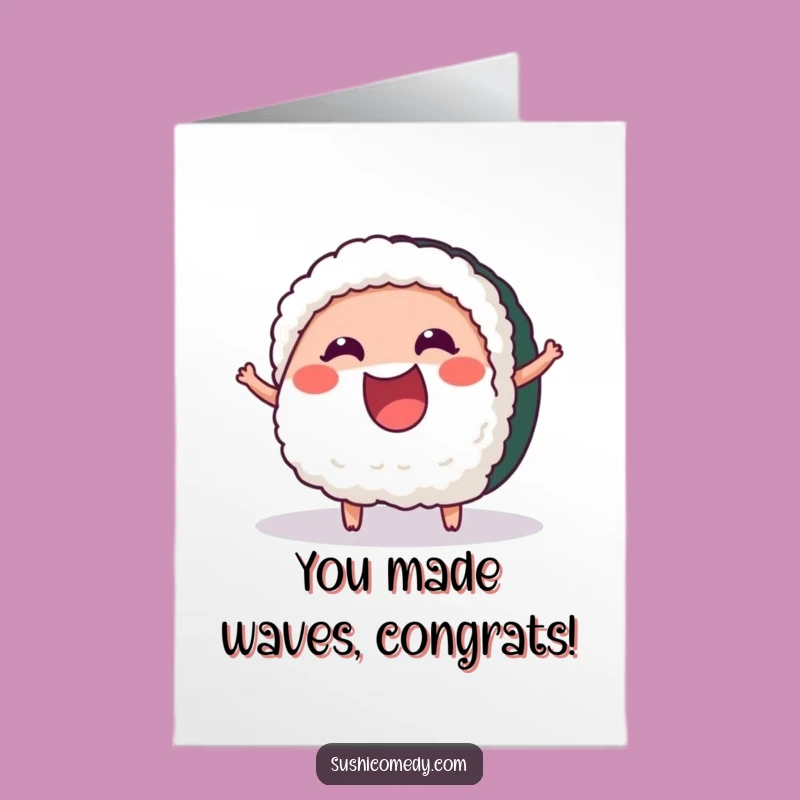 Free Printable Congrats Card: Wiggling Tuna Downloadable Gift for Exciting Achievements