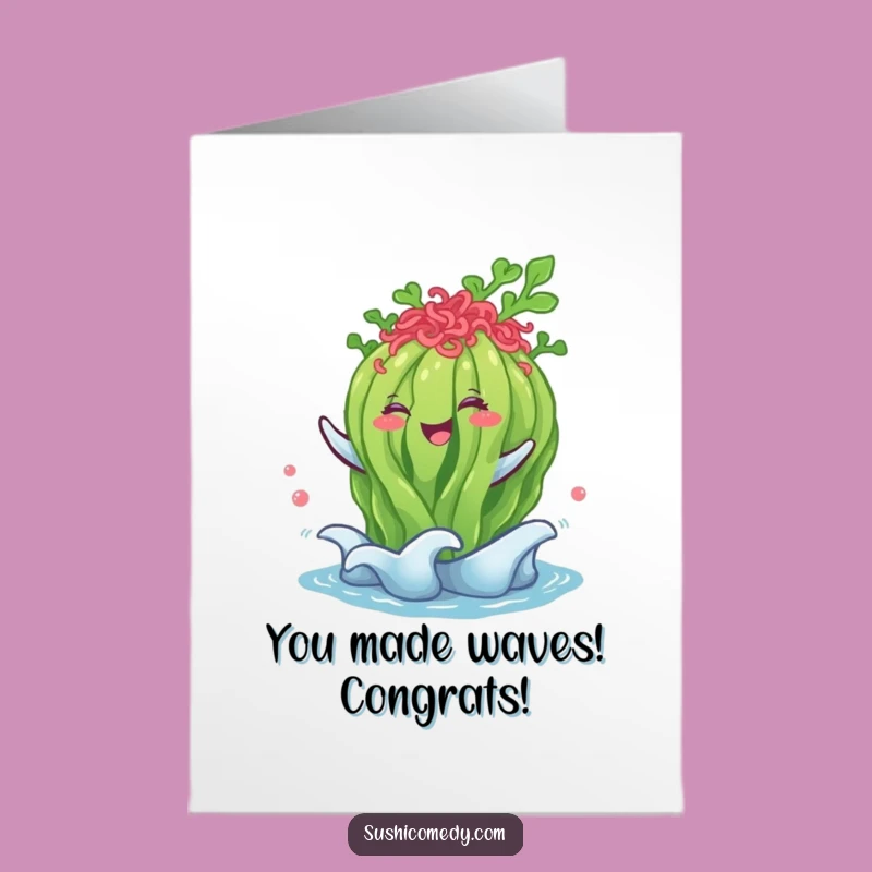 Free Printable Seaweed Salad Congrats Card - Waving with Joy!