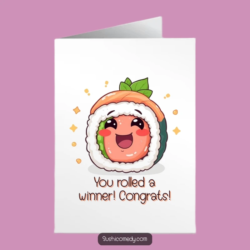 Free Printable Sushi Congratulations Card - Funny Tuna Maki Cheer!