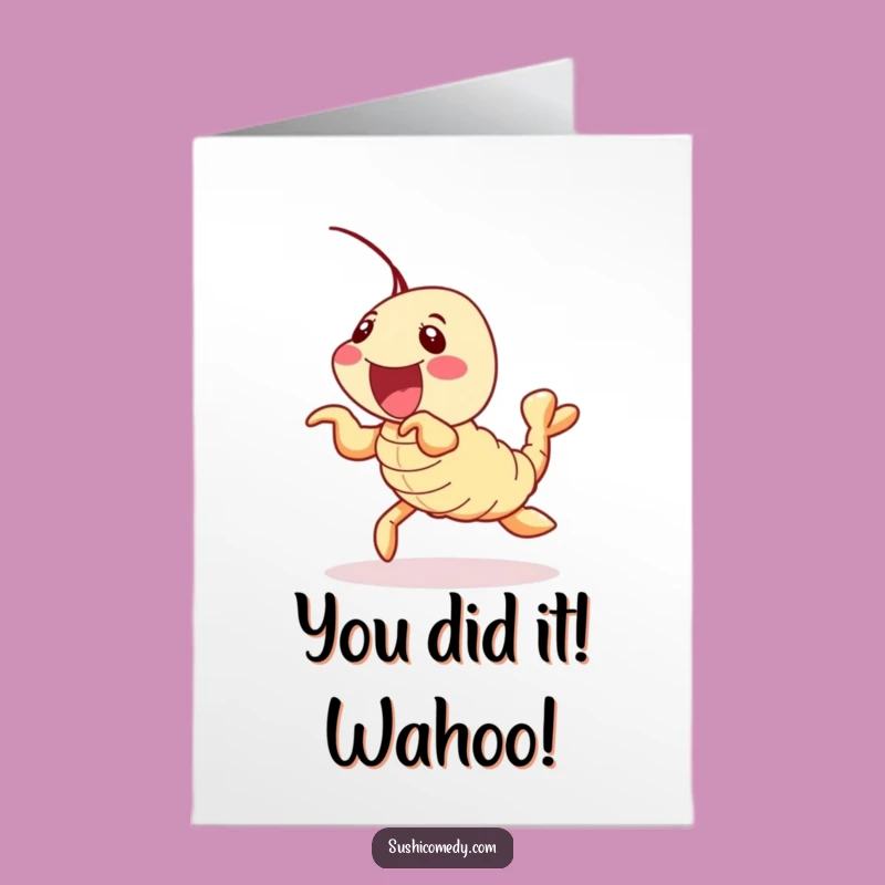 Free Printable Shrimp Tempura Congrats Card - Wiggling with Joy!