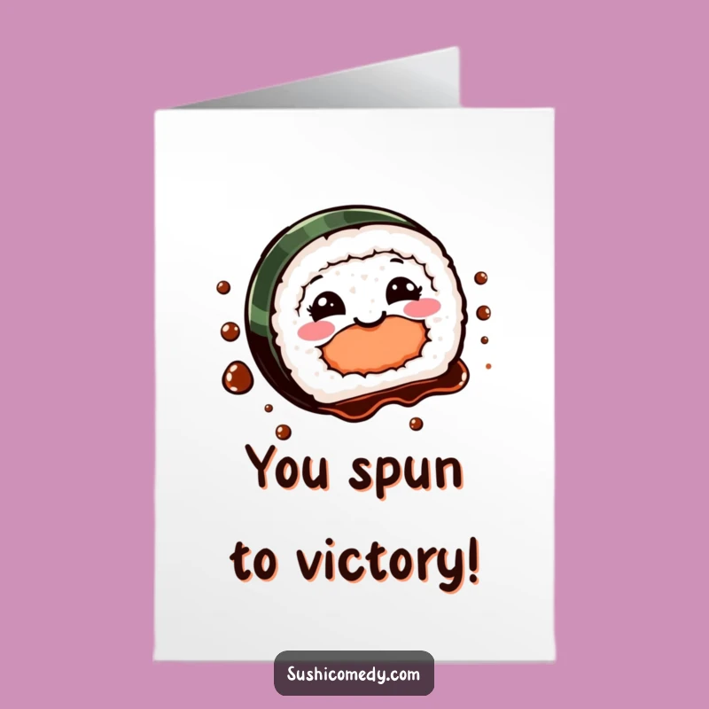 Free Printable Congrats Card: Playful Sushi Spin Downloadable Gift for Joyful Achievements