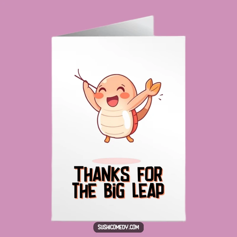 Free Printable Thank You Card: Shrimp Leap Downloadable Gift for Expressing Gratitude