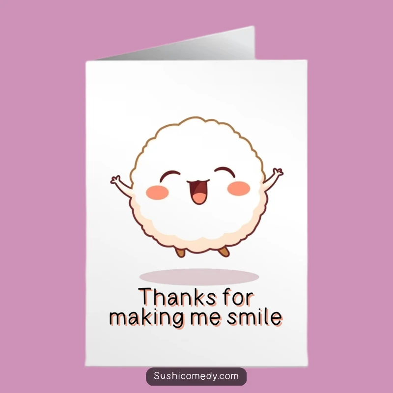 Free Printable Thank You Rice Ball Card - Adorable Downloadable Art for Gratitude