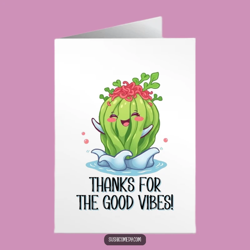 Free Printable Thank You Seaweed Salad Card - A Wavy Thanks!