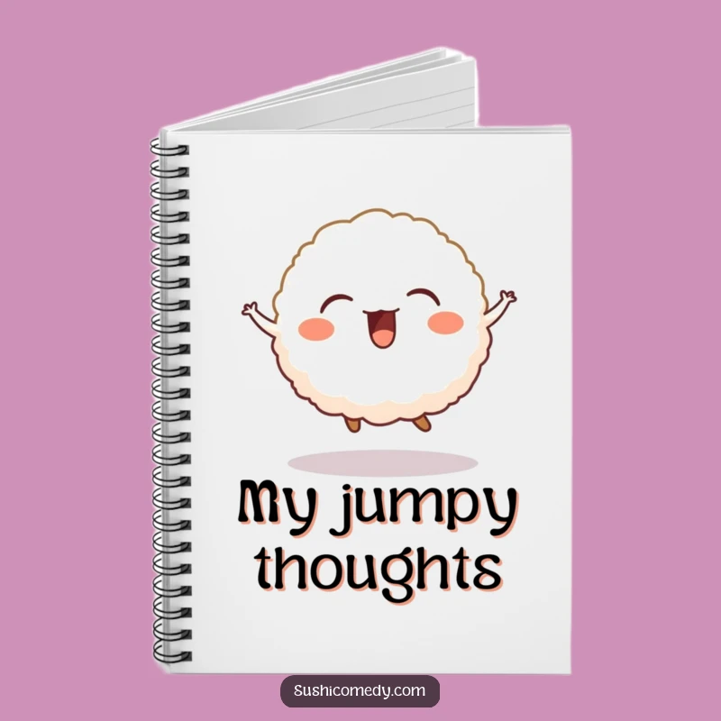Funny Rice Ball Jump Notebook - Jot Down Ideas with Adorable Style Gift