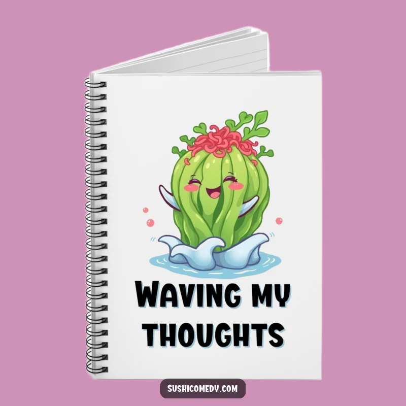 Funny Seaweed Salad Notebook: Jot Down Ideas with Happy Waves