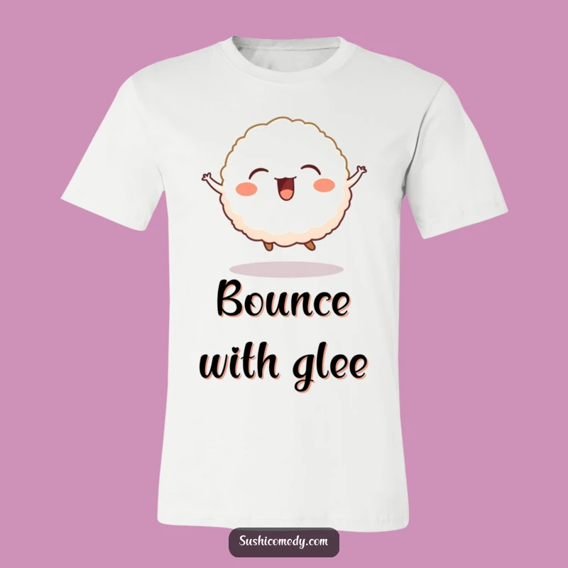 Funny Giggling Rice Ball Jump T-Shirt - Cute Foodie Fun Tee Gift