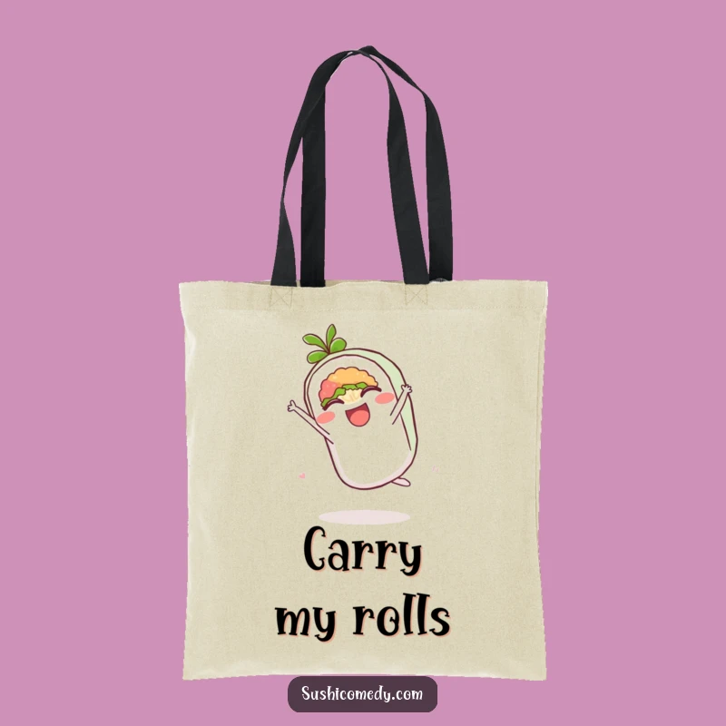 Durable Funny Maki Roll Cartwheel Tote Bag - Carry Sushi Style & Humor Gift